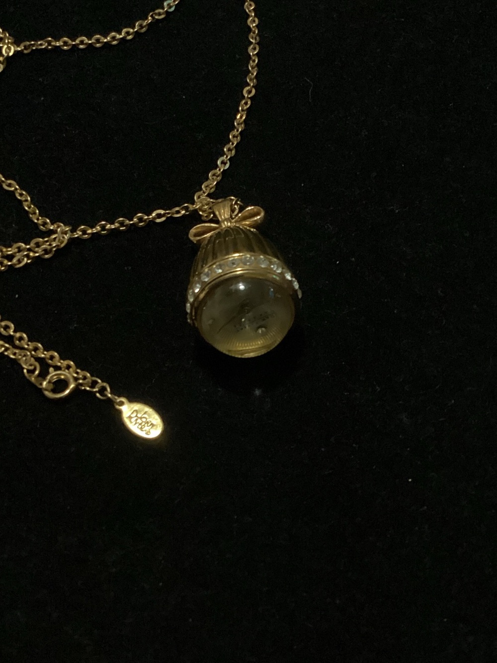 Joan Rivers Gold-Tone Necklace with Amber Orb and Bow Accent